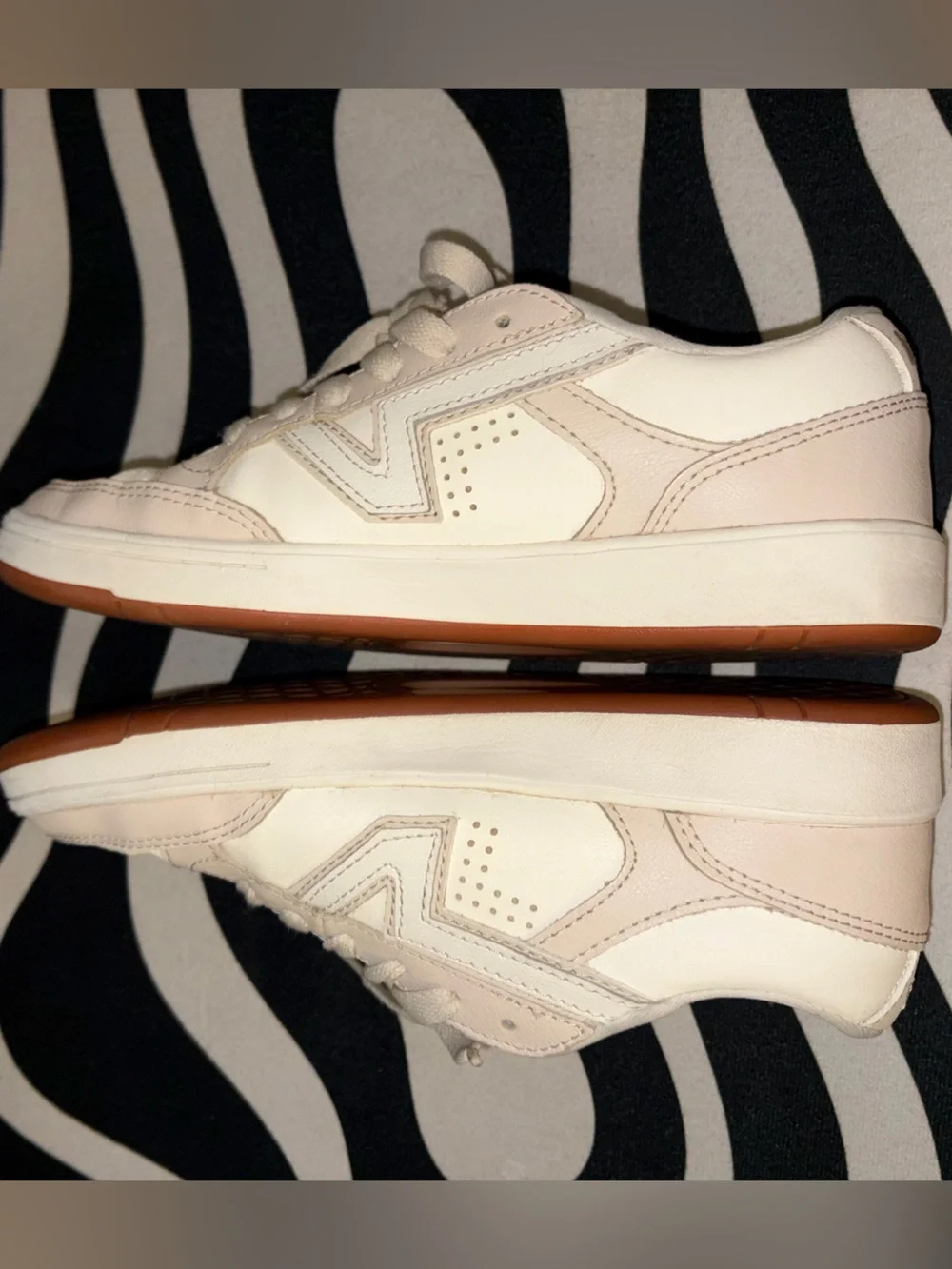 Vans Women’s Low-Top Cream and White Lace-Up Sneakers